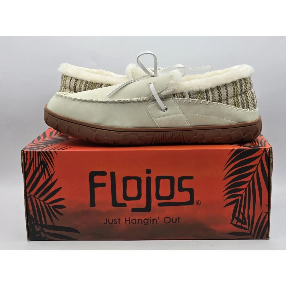 Flojos Unisex Gracias‎ Slipper Slip-Ons Shoes Ivory/Gum Size M13/W14 SLP1105 NEW - Picture 5 of 13